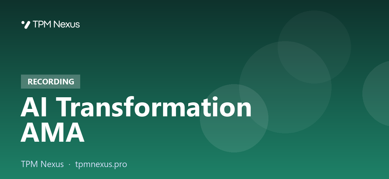 AI Transformation AMA