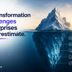 Enterprise AI transformation challenges including data, governance, and change management