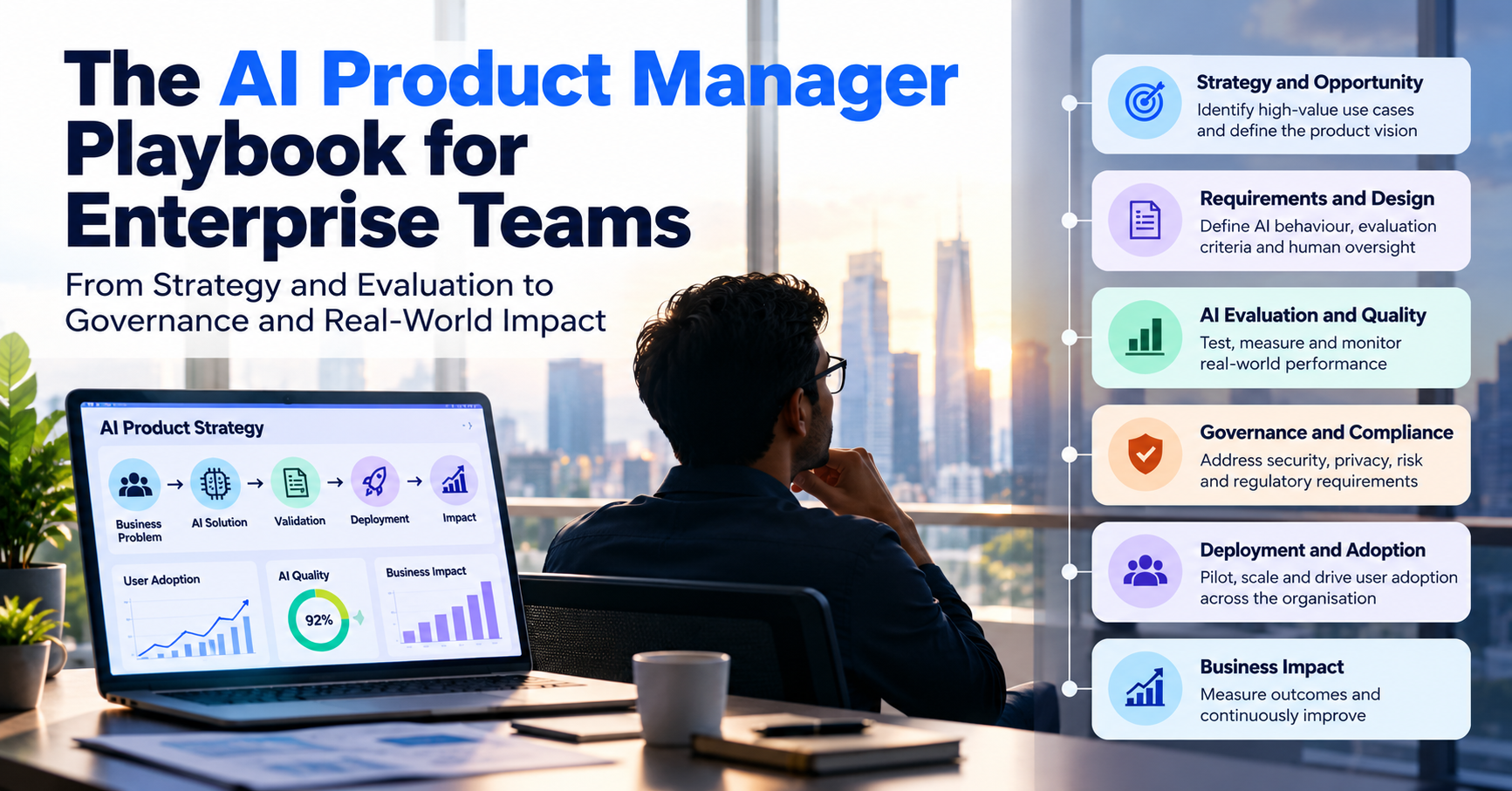 Enterprise AI product team planning product strategy, evaluation, governance, and deployment.