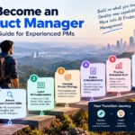 Steps for experienced Product Managers transitioning into AI Product Management through learning, practice, and portfolio development.